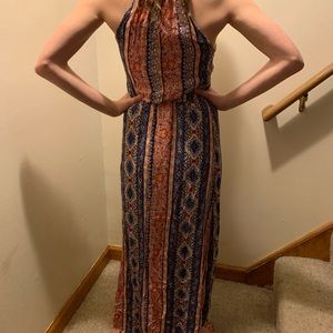 Lulus multi print maxi dress size small